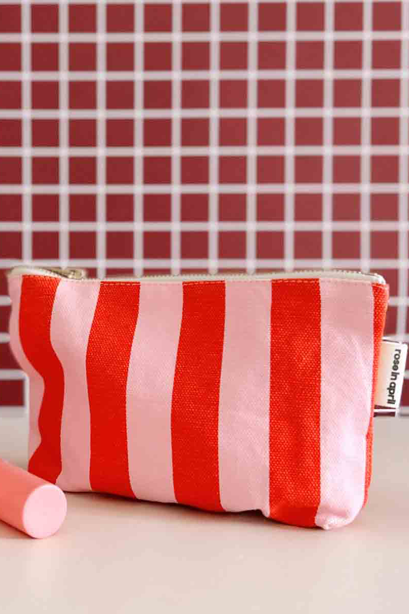 Handbag Medium | Candy Pink & Tomato Stripes