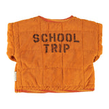 Baby Padded Jacket Camel with "school Trip" Print