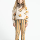 Jacquard Sweater Ecru with Flowers