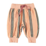 Baby Jogging Pants Light Pink with Double Stripes