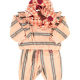 Baby Jogging Pants Light Pink with Double Stripes