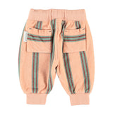 Baby Jogging Pants Light Pink with Double Stripes
