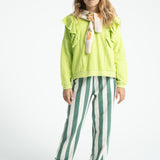 Jogging Pants Ecru & Green Stripes