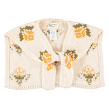 Knitted Sailor Collar Ecru with Flowers