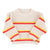 knitted sweater | ecru w/ yellow & red stripes