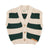 knitted waistcoat | ecru & green