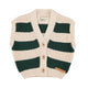 knitted waistcoat | ecru & green