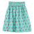 long skirt | turquoise & white checkered w/ cherries