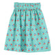 long skirt | turquoise & white checkered w/ cherries