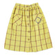 long skirt w/ front pockets | yellow checkered