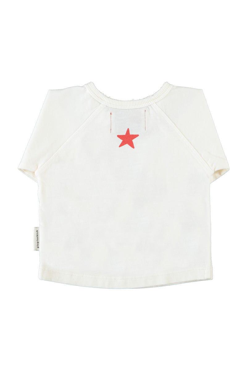 Baby Longsleeve T'shirt Ecru with "here We Go" Print