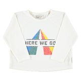 Longsleeve T'shirt Ecru with "here We Go" Print