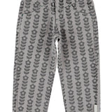 Trousers Grey with Black Flowers