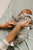 Newborn collar shirt | Ecru w/ animal print