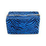 Toilet Bag | Zebra Print & Blue