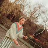 Sweatshirt Mint Green with Multicolor Triangle Print