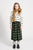 Long flannel skirt | Green & black checkered