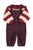 Baby knitted sweater | Bordeaux & light pink stripes