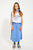 long skirt w/ front pockets | blue w/ black tigers