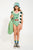 swimsuit w/ ruffles | green w/ cherry print