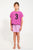 sleeveless sweatshirt | fuchsia w/ "3" print