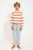 knitted sweater | ecru w/ yellow & red stripes