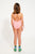 swimsuit w/ crossed straps |  pink w/ red bows