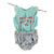 baby sleeveless top w/collar | blue w/ "feelin' alive" print