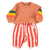 baby sweatshirt | peach w/ multicolor stripes