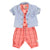 baby sleeveless blouse w/ collar | pink w/ red bows