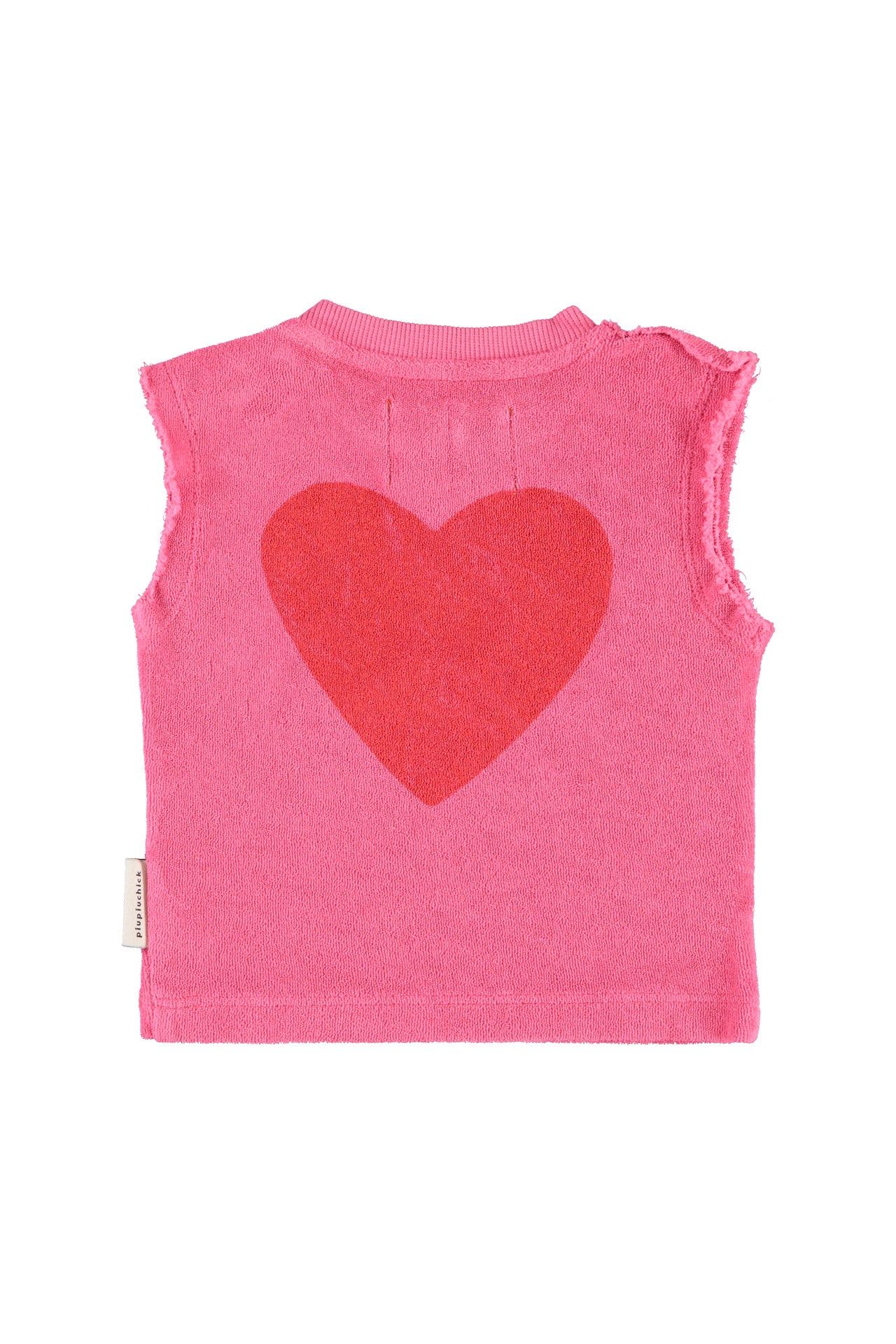 Baby Sleeveless Terry Top with “Amour” Print – Pink