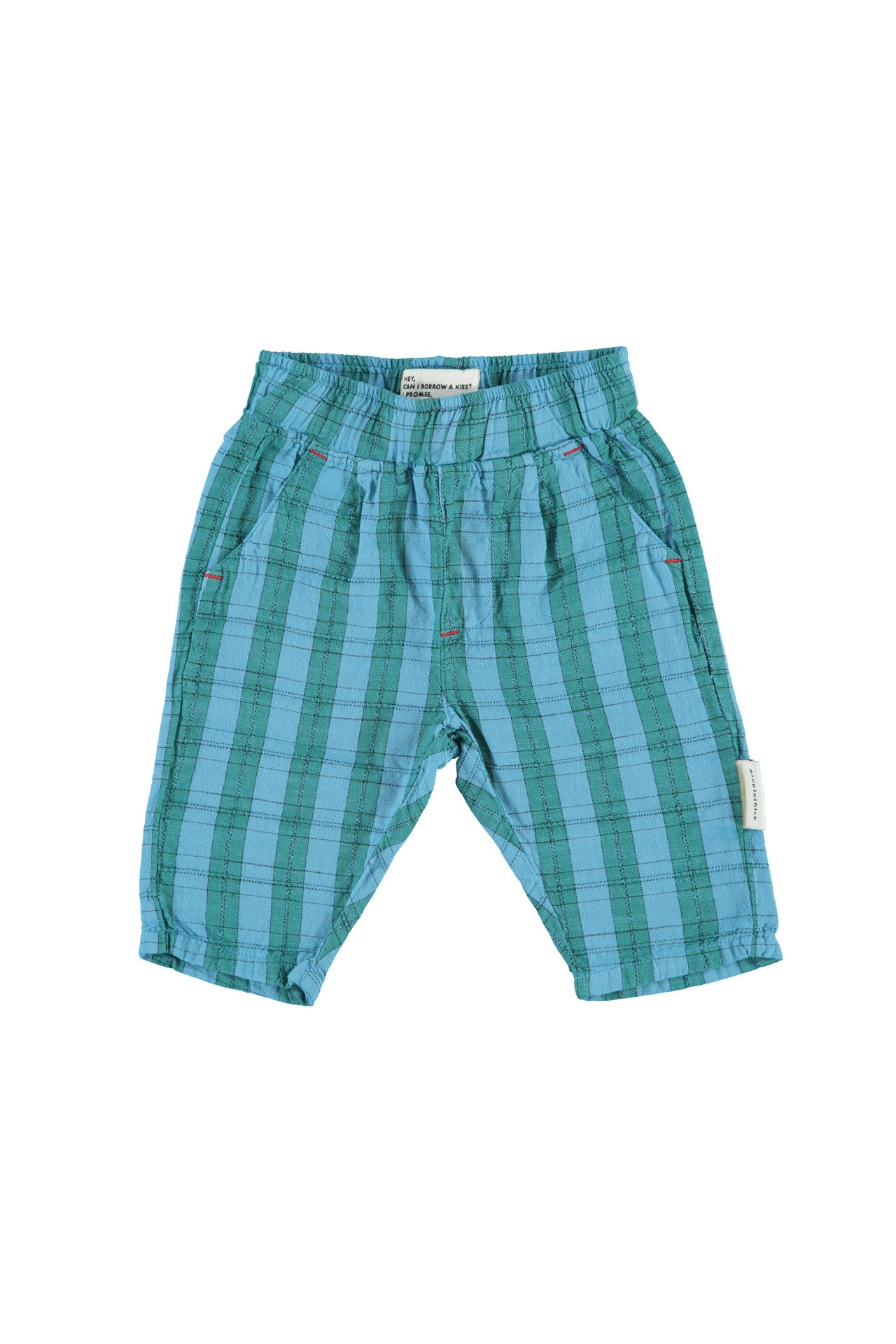 Baby unisex trousers | blue & green checkered