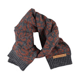 Knitted Scarf Dark Grey with Animal Print