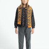 Knitted Scarf Orange with Zebra Print