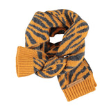 Knitted Scarf Orange with Zebra Print