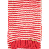 Knitted Scarf Ecru & Red Stripes