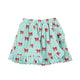 short skirt w/ ruffles | blue w/ red bows