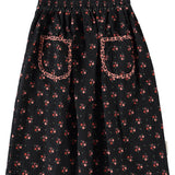 Long Skirt Black with Flowers