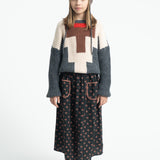 Long Skirt Black with Flowers