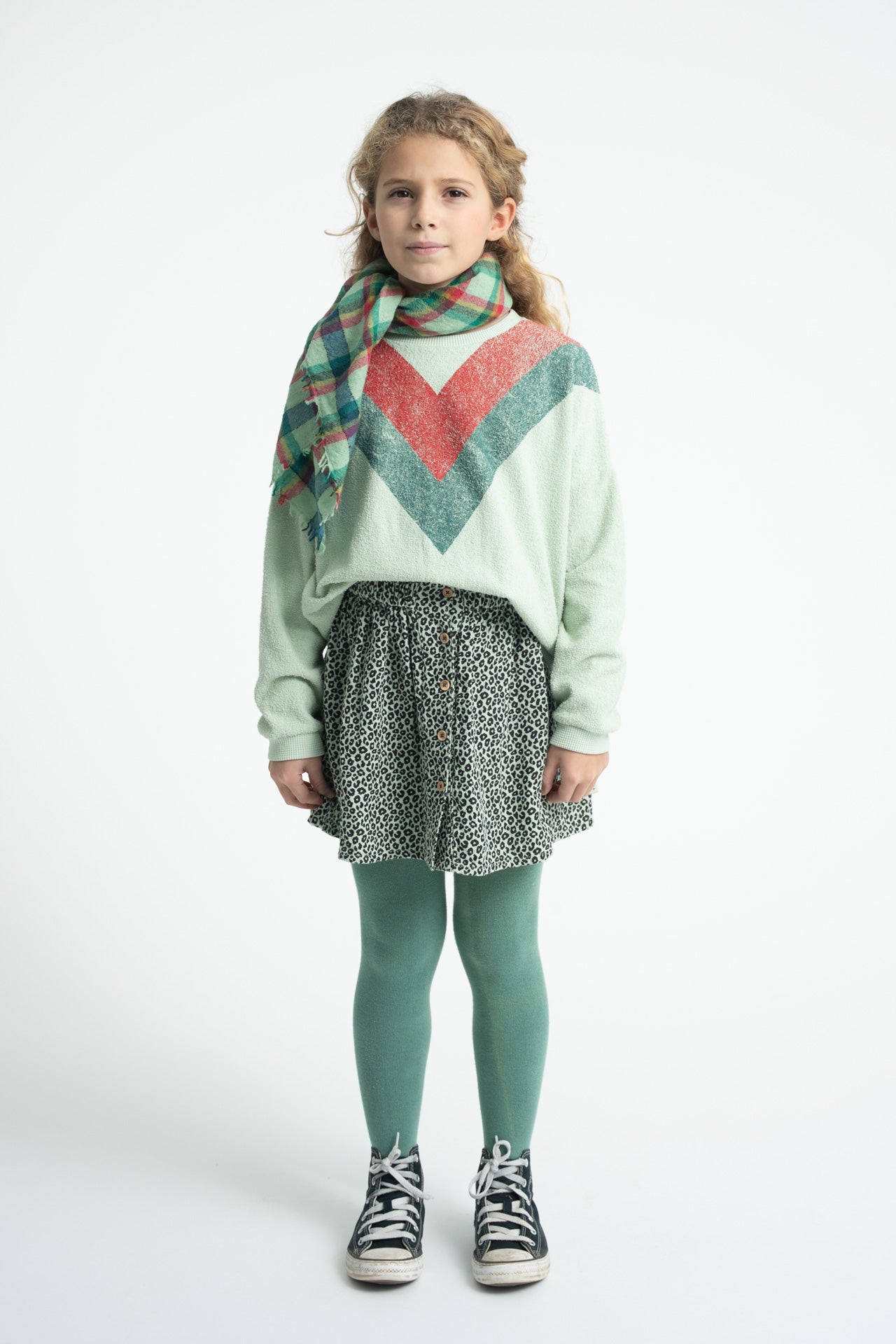 Short Skirt Mint Green with Animal Print