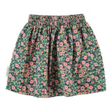 Short Skirt Green with Multicolor Flowers