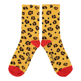 Mustard animal print socks