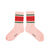 socks | pink w/ red & green stripes