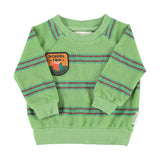Baby Terry Cotton Sweatshirt Green with Double Stripes