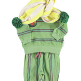 Baby Terry Cotton Sweatshirt Green with Double Stripes