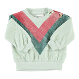Baby Sweatshirt Mint Green with Multicolor Triangle Print