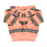 Baby Sweatshirt with Collar Pink & Green Stripes