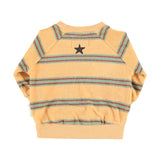 Baby Terry Cotton Sweatshirt Sand with Double Stripes