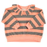 Sweatshirt with Collar Pink & Green Stripes