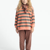 Sweatshirt with Collar Pink & Green Stripes